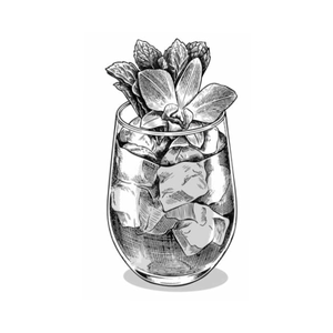 Botanical Aura zero-proof cocktail illustration