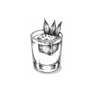 Sapphire Rays cocktail illustration